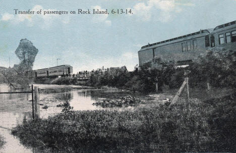 Transfer of Passengers on Rock Island, Luverne Minnesota, June 13 1914