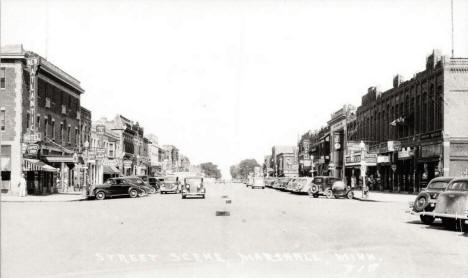 Street scene, Marshall Minnesota, 1940's