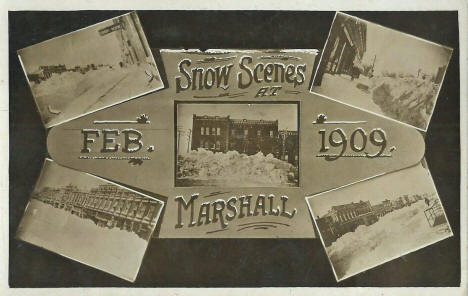 Snow scenes, Marshall Minnesota, February 1909