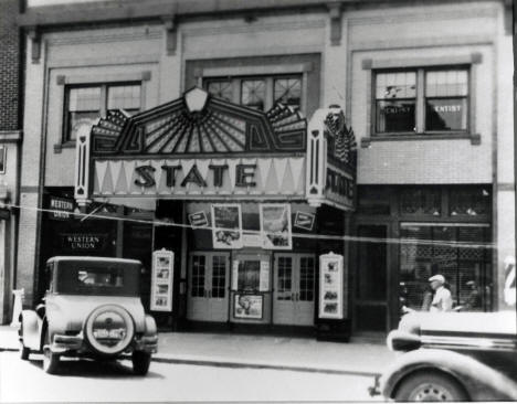 State THeatre on Main Street in Marshall Minnesota, 1938