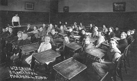 6th Grade, High School, Marshall Minnesota, 1905