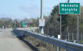Population sign, Mendota Heights Minnesota