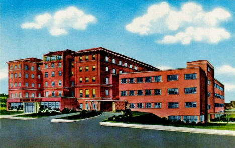 Artists sketch of new addition to Fairview Hospital, Minneapolis Minnesota, 1955
