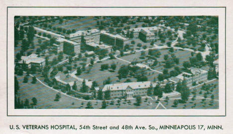 US Veterans Hospital, 54th Street and 48th Avenue South, Minneapolis Minnesota, 1960's