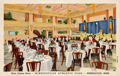 Main Dining Room, Minneapolis Athletic Club, Minneapolis Minnesota, 1937