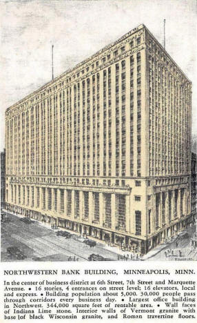 Northwestern Bank Building, Minneapolis Minnesota, 1920's