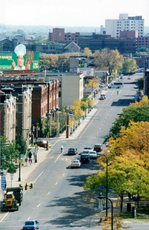 10th Street S looking east from 4th Avenue S, Minneapolis Minnesota, 1995