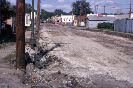 2nd Street NE looking east from 8th Avenue NE, Minneapolis Minnesota, 1965