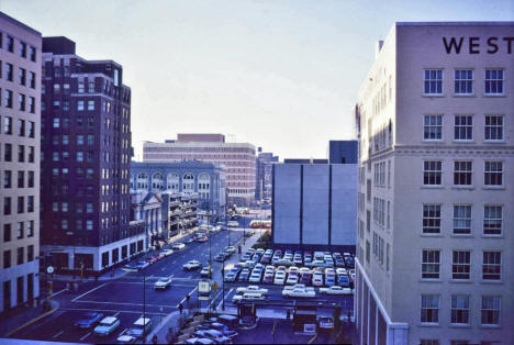 4th Street South looking north from 2nd Avenue South, Minneapolis Minnesota, 1964