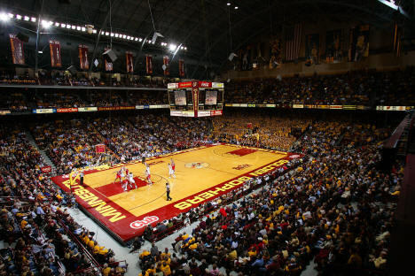 Gophers Basketball at Williams Arena, Minneapolis Minnesota, 2009