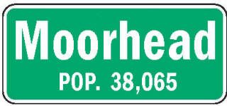 Moorhead Minnesota population sign