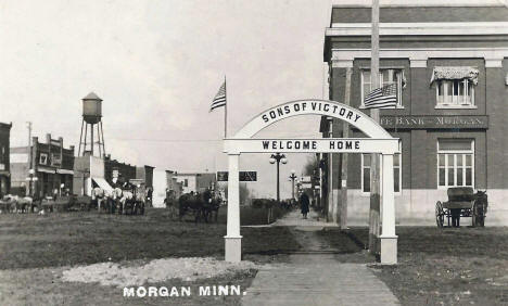 Street scene, Morgan Minnesota, 1919