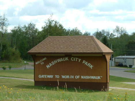 Welcome sign, Nashwauk City Park, Nashwauk Minnesota, 2005