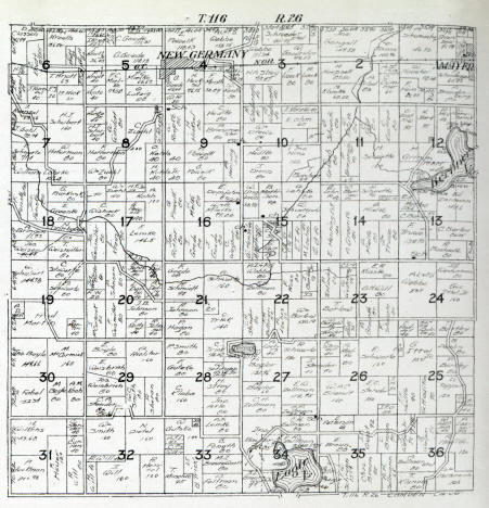 Plat Map, Camden Township in Carver County, Minnesota, 1916