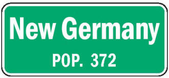 New Germany Minnesota population sign