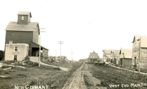 West end of Main Street, New Germany Minnesota, 1908