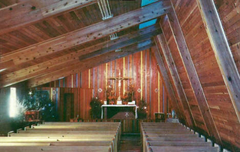 Interior, Little Flower Indian Mission Church, Onamia Minnesota, 1950's