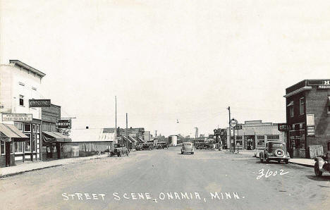 Street scene, Onamia Minnesota, 1940's