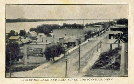 Big Stone Lake and Main Street, Ortonville Minnesota, 1911