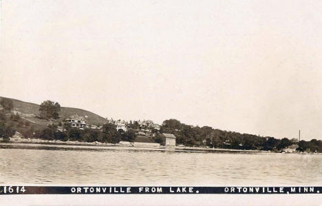 View of Ortonville Minnesota from Big Stone Lake, 1913
