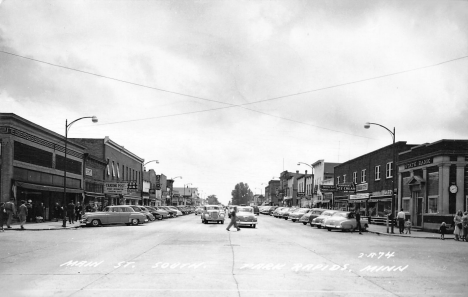 Main Street South, Park Rapids Minnesota, 1954