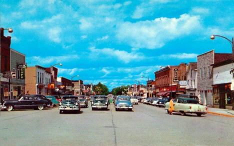Looking north on Main Street, Park Rapids Minnesota, 1956