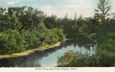 River scene near Park Rapids Minnesota, 1908