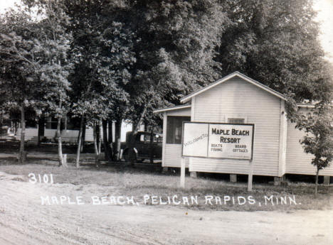 Maple Beach Resort, Pelican Rapids Minnesota, 1930's