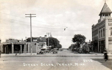 Street scene, Perham Minnesota, 1930's