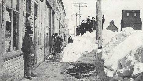 Scene after the blizzard, Russell Minnesota, 1909