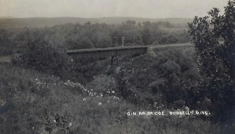 Great Northern Railroad Bridge, Russell Minnesota, 1910's
