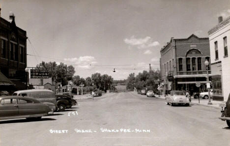 Street scene, Shakopee Minnesota, 1950's