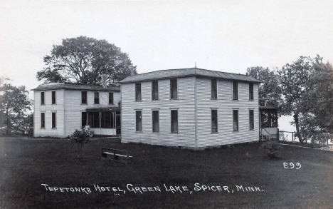 Tepetonka Hotel, Green Lake, Spicer Minnesota, 1920's