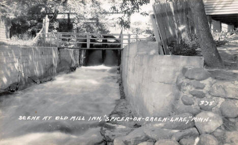 Scene at Old Mill Inn, Spicer-on-Green-Lake, Minnesota, 1940's