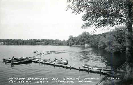 Motor Boating at Carl's Place on Nest Lake, Spicer Minnesota, 1950's