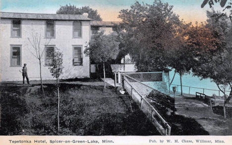 Tepetonka Hotel, Spicer-on-Green-Lake Minnesota, 1910's