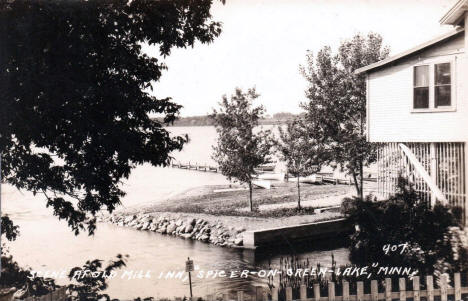 Scene at Old Mill Inn, Spicer on Green Lake Minnesota, 1940's