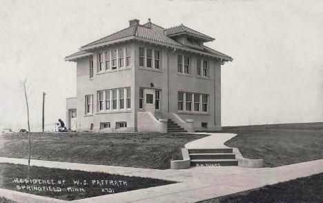 Residence of W.J. Paffrath, Springfield Minnesota, 1920