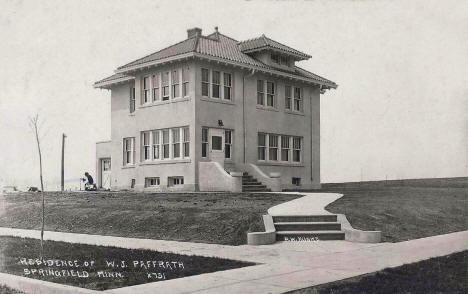 Residence of W.J. Paffrath, Springfield Minnesota, 1920