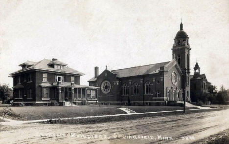 Catholic Church and Rectory, Springfield Minnesota, 1916 