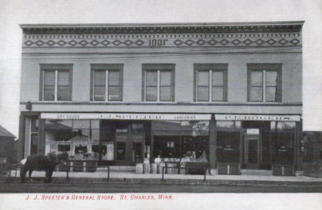 J. J. Speeter's General Store, St. Charles Minnesota, 1908