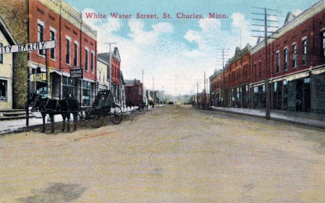 White Water Street, St. Charles Minnesota, 1909