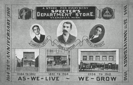 Speeter's Department Store 26th Anniversary, St. Charles Minnesota, 1910