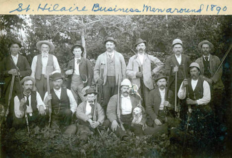 Shooting party composed of local business men, St. Hilaire, Minnesota, 1890