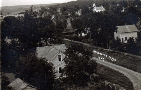 Birds eye view, Swanville Minnesota, 1910's