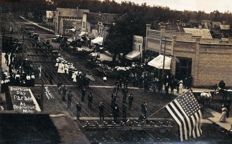 Decoration Day Parade in Swanville Minnesota, 1910's