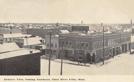 Birds eye view looking northeast, Thief River Falls Minnesota, 1913