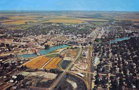 Aerial view, Thief River Falls Minnesota, 1960's