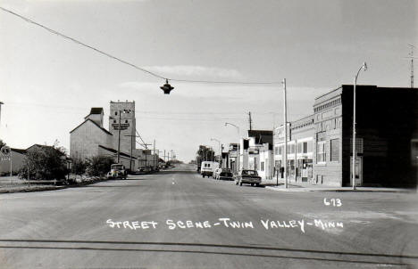 Street scene, Twin Valley Minnesota, 1950's