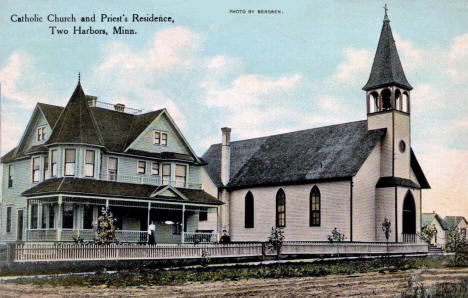 Catholic Church and Priest's Residence, Two Harbors Minnesota, 1910